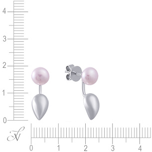 Серьги Джекеты из серебра с жемчугом