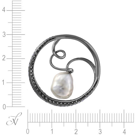 Подвеска из золота с бриллиантами, жемчугом