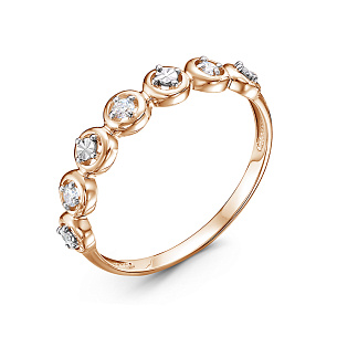 Кольцо из красного золота с бриллиантом