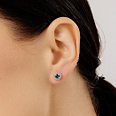 Серьги из серебра с топазами, фианитами