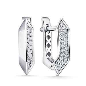 Серьги из белого золота с бриллиантами