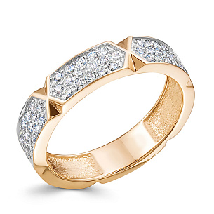 Кольцо из красного золота с бриллиантом