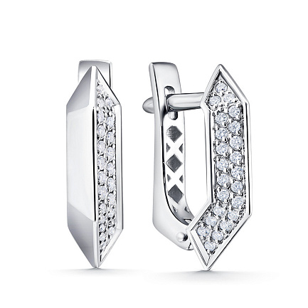 Серьги из белого золота с бриллиантами