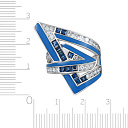 Кольцо из белого золота с бриллиантами, сапфирами