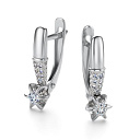 Серьги с английским замком из белого золота с бриллиантами