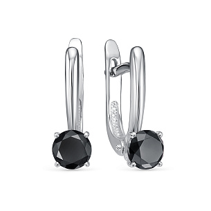 Серьги из белого золота с бриллиантом