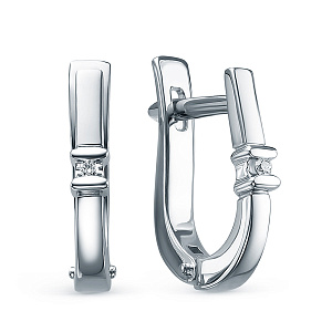 Серьги из белого золота с бриллиантами