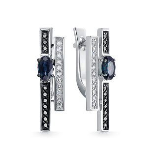 Серьги из белого золота с бриллиантом