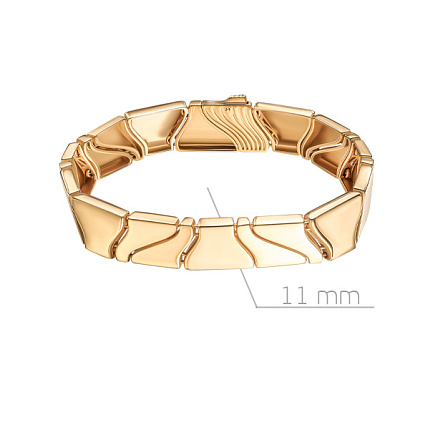 Браслет жесткий из серебра с позолотой