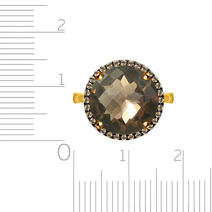 Кольцо из желтого золота с кварцем