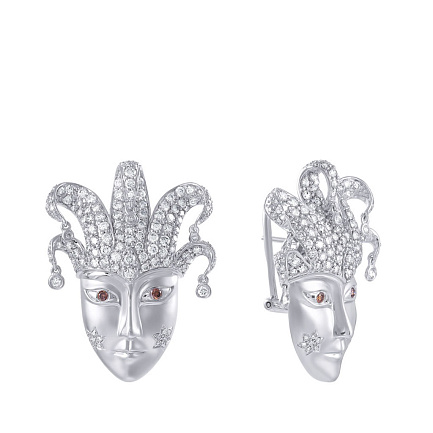 Серьги из комбинированного золота с бриллиантами