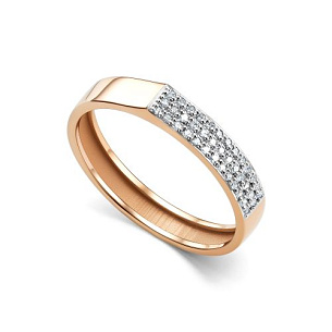 Кольцо из красного золота с бриллиантом