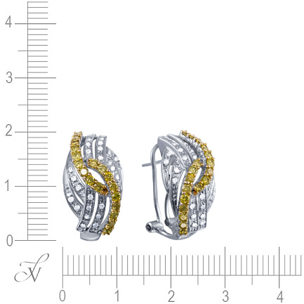 Серьги из белого золота с бриллиантами
