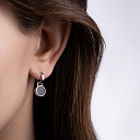 Серьги с английским замком из серебра с агатом