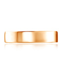 Кольцо обручальное гладкое из красного золота