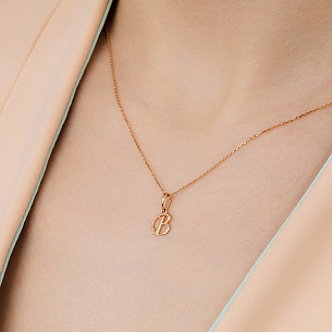 Подвеска из красного золота с бриллиантом