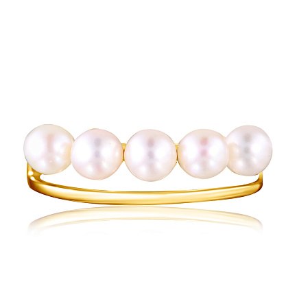 Кольцо из желтого золота с жемчугом