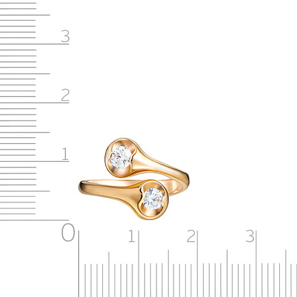 Кольцо из красного золота с бриллиантами