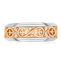 Кольцо обручальное из красного золота с бриллиантами