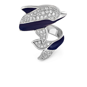 Кольцо из серебра с фианитами