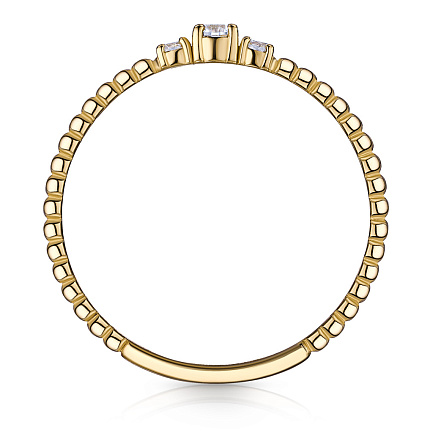 Кольцо из желтого золота с фианитом