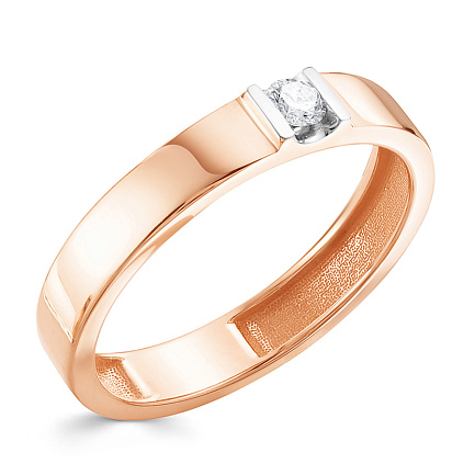 Кольцо обручальное из красного золота