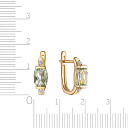 Серьги с английским замком из желтого золота с аметистами