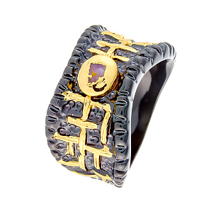 Кольцо из серебра с цоизитом