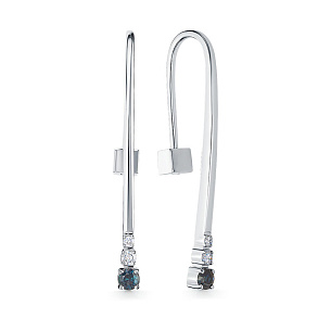 Серьги из белого золота с бриллиантом