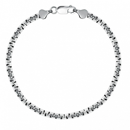 Браслет автомат из серебра, плетение греция