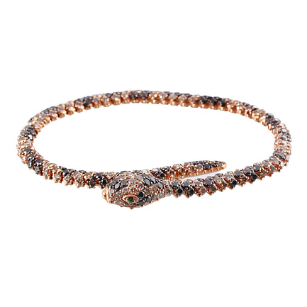 Браслет декоративный из красного золота с бриллиантами