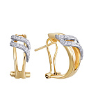 Серьги из желтого золота с бриллиантами