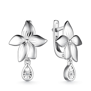 Серьги из серебра с бриллиантом