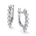 Серьги с английским замком из белого золота с бриллиантами