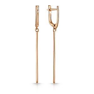 Серьги с английским замком из красного золота