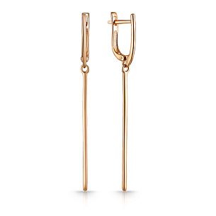 Серьги с английским замком из красного золота