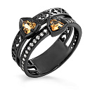 Кольцо из серебра с фианитами, цитринами