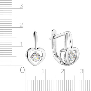Серьги с английским замком из белого золота с бриллиантами