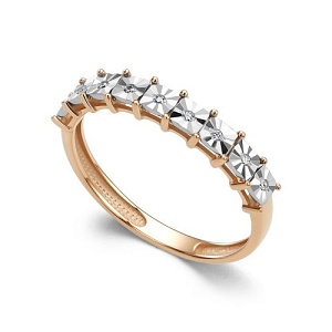 Кольцо из красного золота с бриллиантами