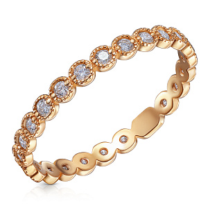 Кольцо из красного золота с бриллиантами