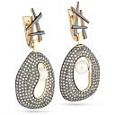 Серьги с английским замком из желтого золота с бриллиантами