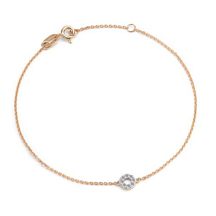 Браслет из красного золота с бриллиантом