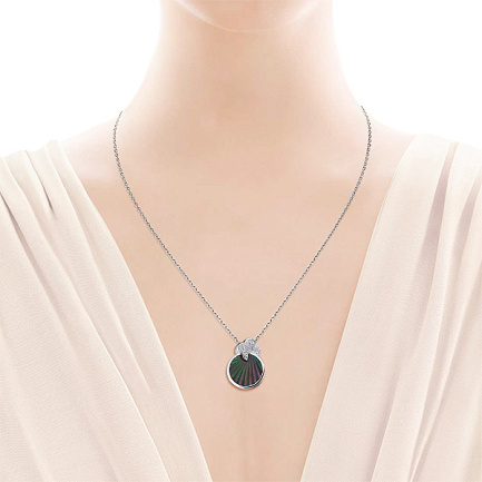 Подвеска из серебра с перламутром, фианитом