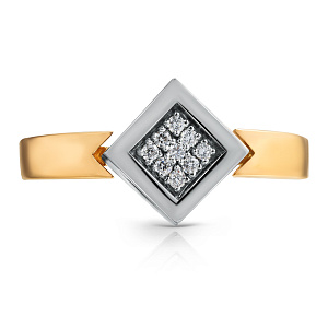 Кольцо из красного золота с бриллиантами