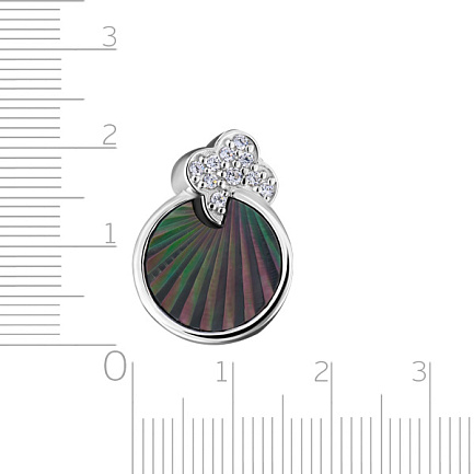 Подвеска из серебра с перламутром, фианитом