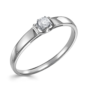 Кольцо из белого золота с бриллиантом