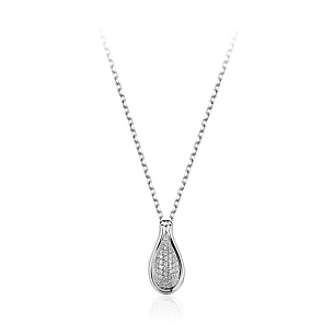 Колье из белого золота с бриллиантом