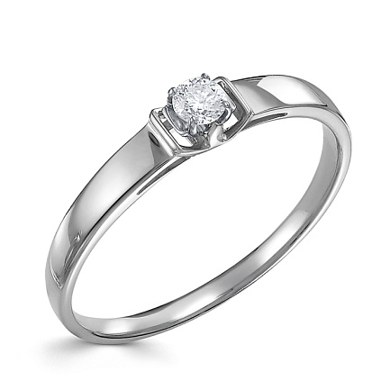 Кольцо из белого золота с бриллиантом