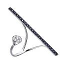 Кольцо из белого золота с бриллиантами, сапфирами