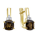 Серьги с английским замком из желтого золота